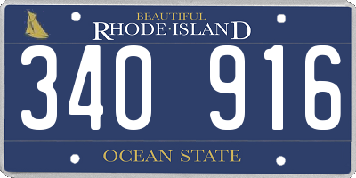 RI license plate 340916