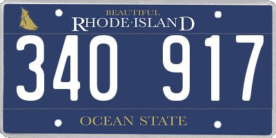 RI license plate 340917