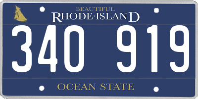 RI license plate 340919