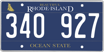 RI license plate 340927