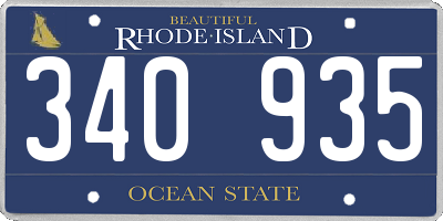RI license plate 340935