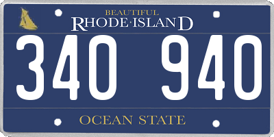 RI license plate 340940