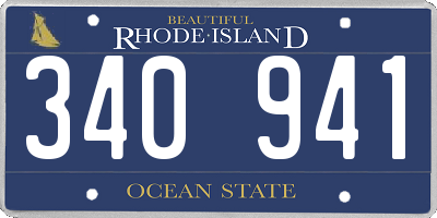 RI license plate 340941