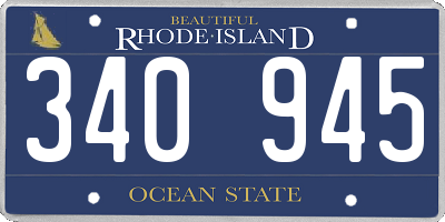 RI license plate 340945
