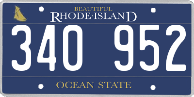 RI license plate 340952