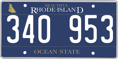 RI license plate 340953