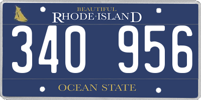 RI license plate 340956