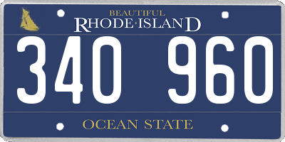 RI license plate 340960
