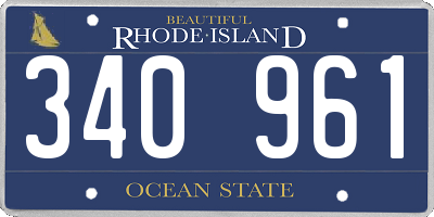 RI license plate 340961