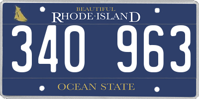 RI license plate 340963