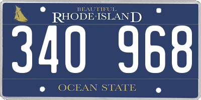 RI license plate 340968