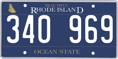 RI license plate 340969