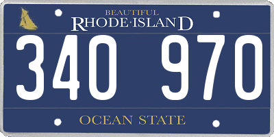 RI license plate 340970