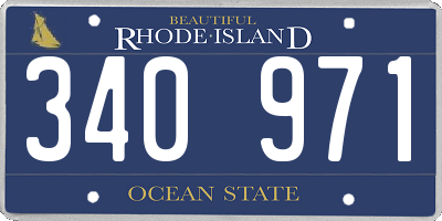 RI license plate 340971