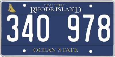 RI license plate 340978