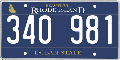 RI license plate 340981