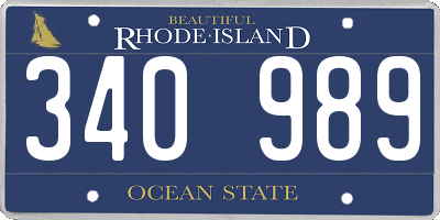 RI license plate 340989