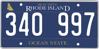 RI license plate 340997