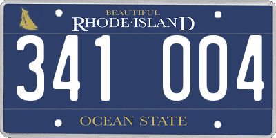 RI license plate 341004