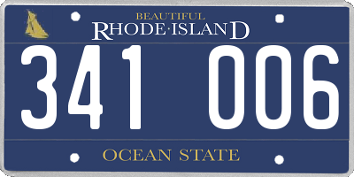 RI license plate 341006