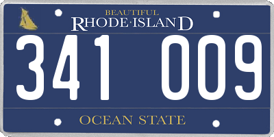 RI license plate 341009