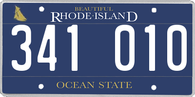 RI license plate 341010