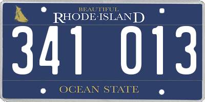 RI license plate 341013