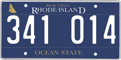 RI license plate 341014