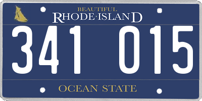 RI license plate 341015