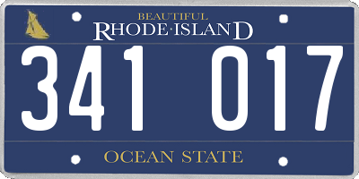 RI license plate 341017