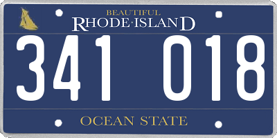 RI license plate 341018