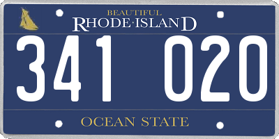 RI license plate 341020