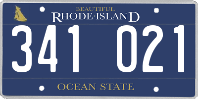 RI license plate 341021
