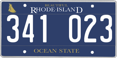 RI license plate 341023