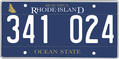 RI license plate 341024