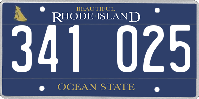 RI license plate 341025