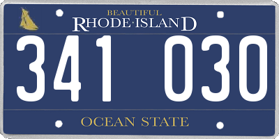 RI license plate 341030