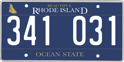 RI license plate 341031