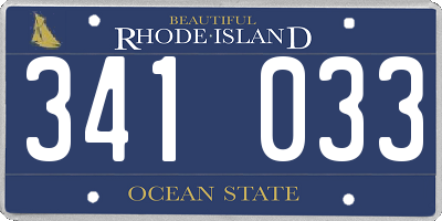 RI license plate 341033