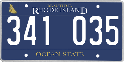 RI license plate 341035