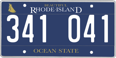 RI license plate 341041