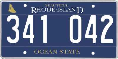 RI license plate 341042