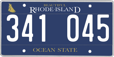 RI license plate 341045