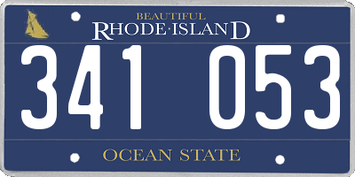 RI license plate 341053