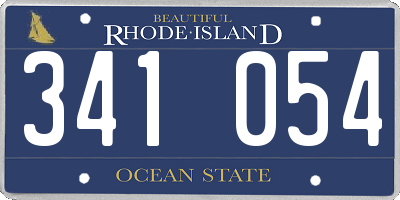RI license plate 341054