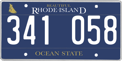 RI license plate 341058