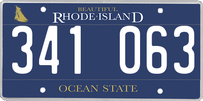 RI license plate 341063