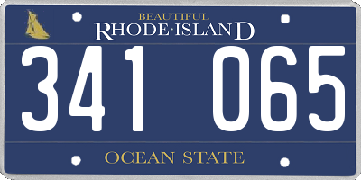 RI license plate 341065