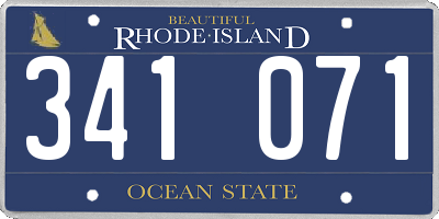 RI license plate 341071