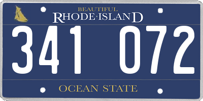 RI license plate 341072